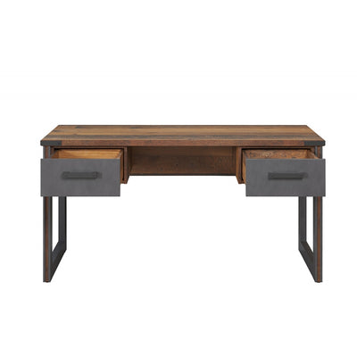 Skrivebord PRIME mørkegrå / træ, 148x60x75 cm