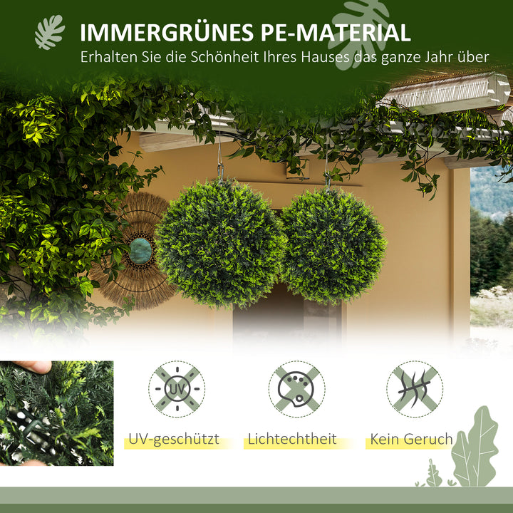 Kunstige planter sæt med 2, uv-resistente dekorative planter, indendørs/udendørs, 45 cm, grøn