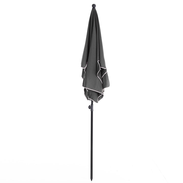 Parasol, strandparasol, haveparasol, balkonparasol, solsejl, foldbar, grå