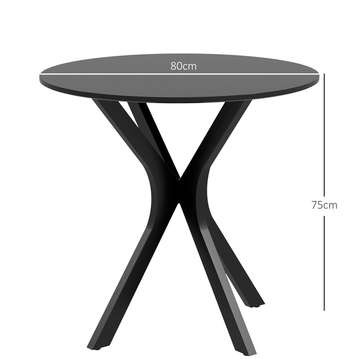 Spisebord køkkenbord rundbord, moderne design, 78 cm x 78 cm x 75 cm, sort