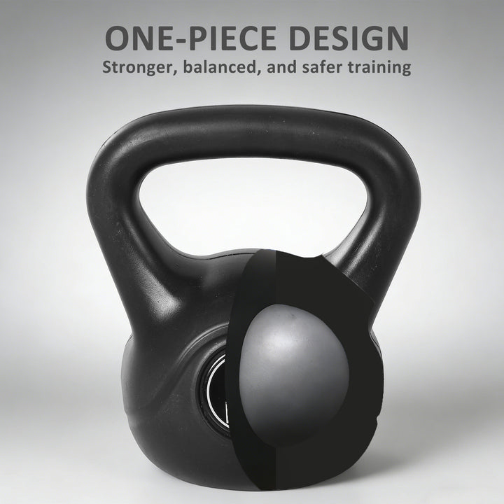 Kettlebell, 8 kg vægtstang fyldt med sand, til begyndere, sort