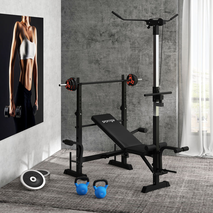 Vægtstangssæt 20 kg, inklusive 6 vægtskiver, 2 x 5 kg, 2 x 2,5 kg, 2 x 1,25 kg, skridsikker stang, sort + rød