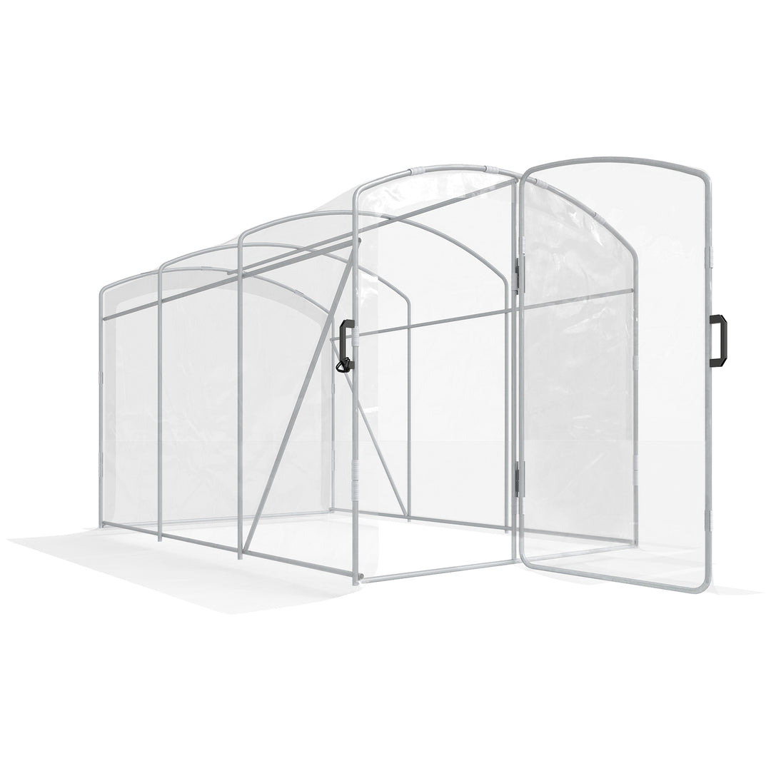 Tunneldrivhus, walk-in, transparent film, galvaniseret stålramme, 3 x 2 x 2 m