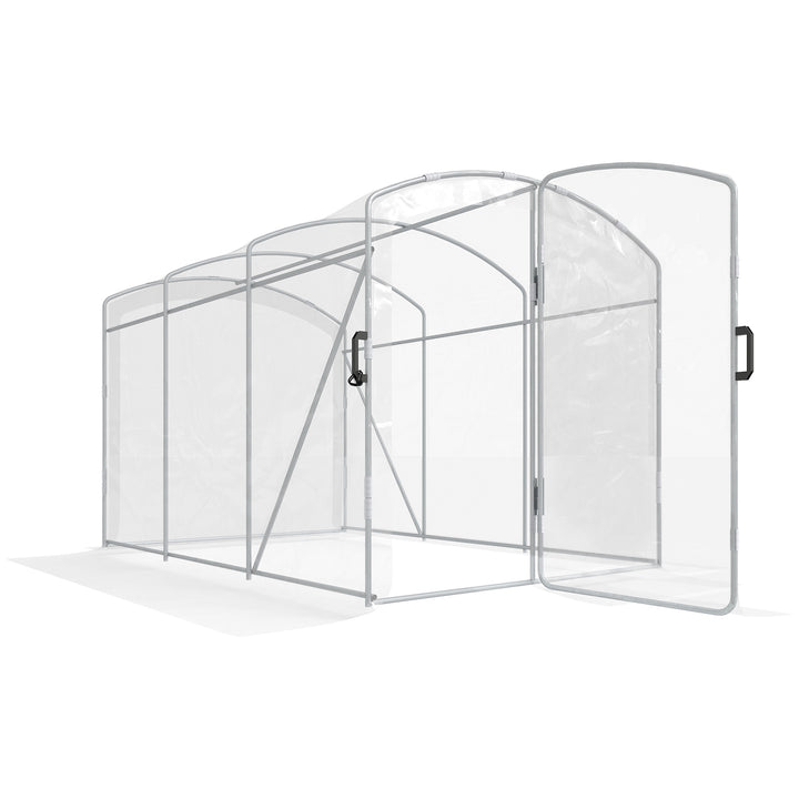 Tunneldrivhus, walk-in, transparent film, galvaniseret stålramme, 3 x 2 x 2 m