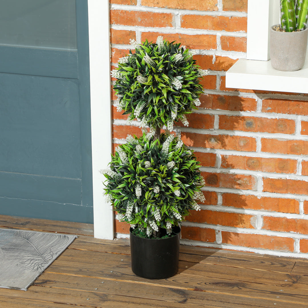 Sæt med 2 kunstige planter, uv-resistent kunstig plante i en urtepotte, 70 cm stueplante til stue, have