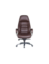 Designer kontorstol i ægte læder, brun