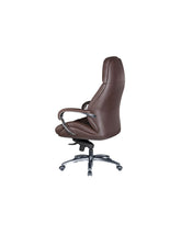 Designer kontorstol i ægte læder, brun