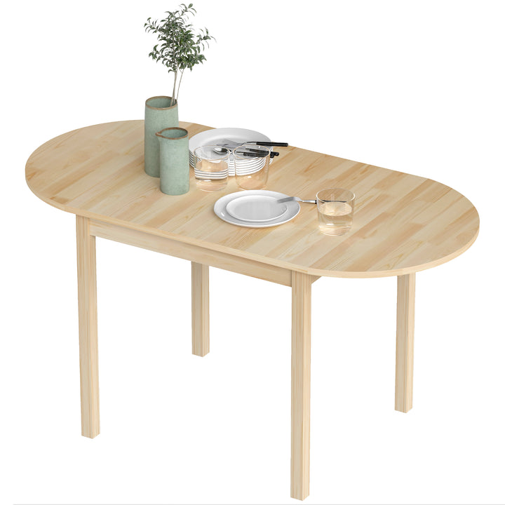 Træspisebord foldbart køkkenbord til 6 personer med kløverbladsdesign 140 x 70 x 75 cm naturtræ