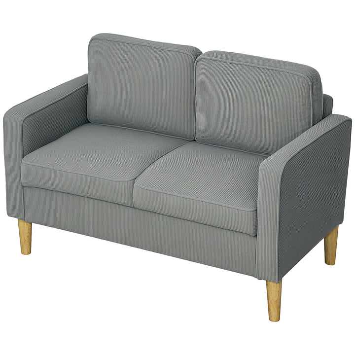 To-personers sofa med opbevaringsplads og massive træben, til stue, soveværelse, 117 x 63 x 79 cm, lysegrå