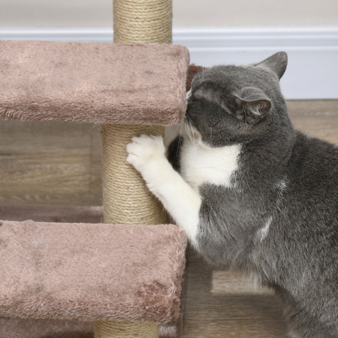 Kradsetræ, kæledyrstrappe, 3 trin, legebold, op til 5 kg, 45 x 40 x 48 cm, brun