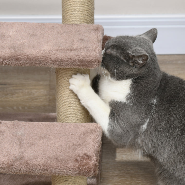 Kradsetræ, kæledyrstrappe, 3 trin, legebold, op til 5 kg, 45 x 40 x 48 cm, brun