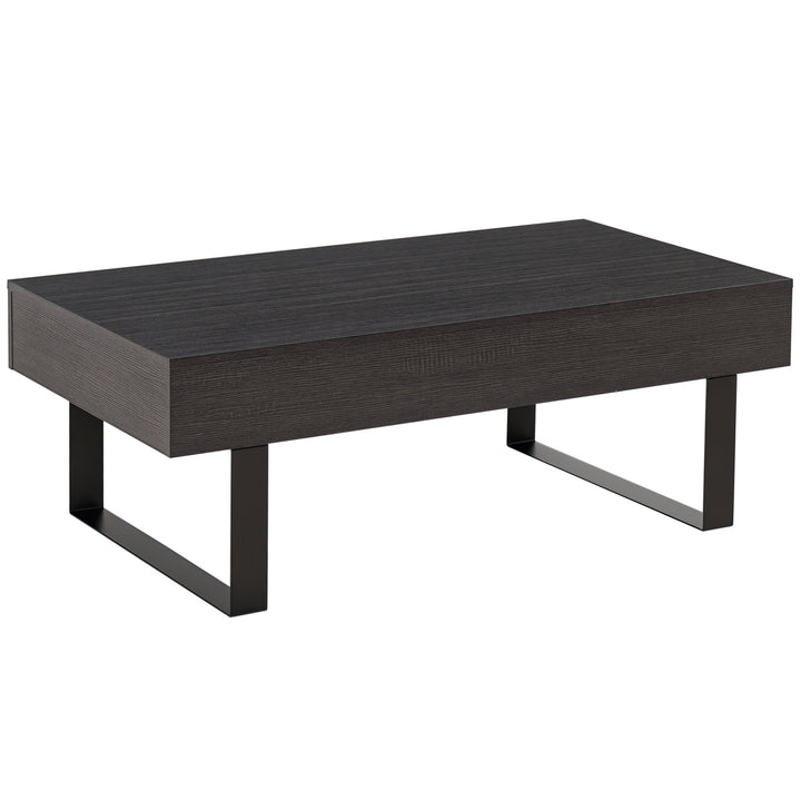 Sofabord stuebord med skuffe moderne sofabord med metalramme sidebord sofabord til stue 110 x 60 x 40 cm, mørkegrå