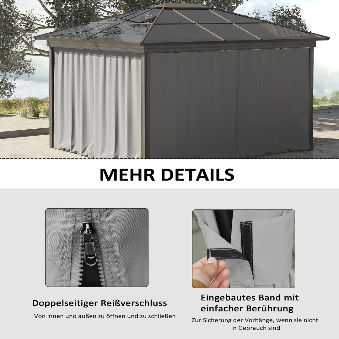 Reservegardin til pavillon, sæt med 4, til 3x3m pavilloner, 302x205cm, lysegrå