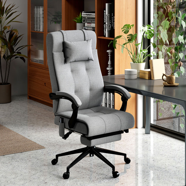 Kontorstol med massagefunktion, ergonomisk, 66x76x112-120cm, grå