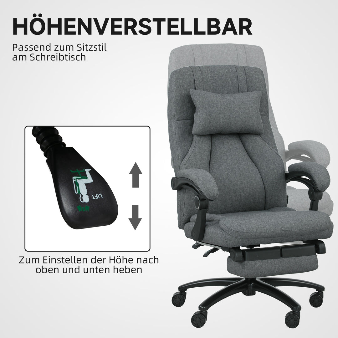 Vinsetto massagekontorstol, usb-interface, drejehjul, mørkegrå