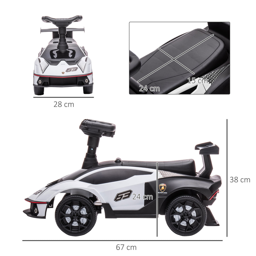 Lamborghini-licenseret kørebil med lydeffekter og anti-tip-anordning, 67 cm x 28 x 38 cm