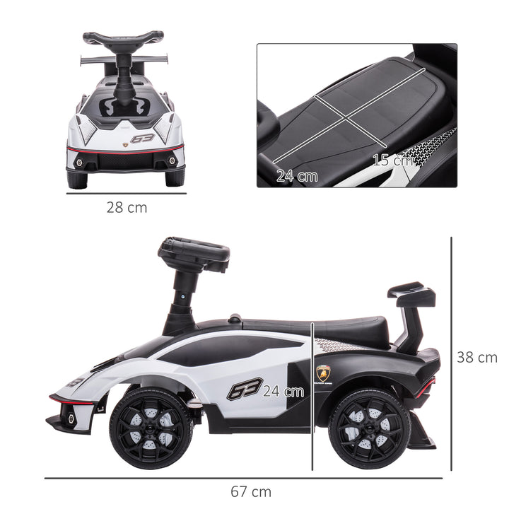 Lamborghini-licenseret kørebil med lydeffekter og anti-tip-anordning, 67 cm x 28 x 38 cm