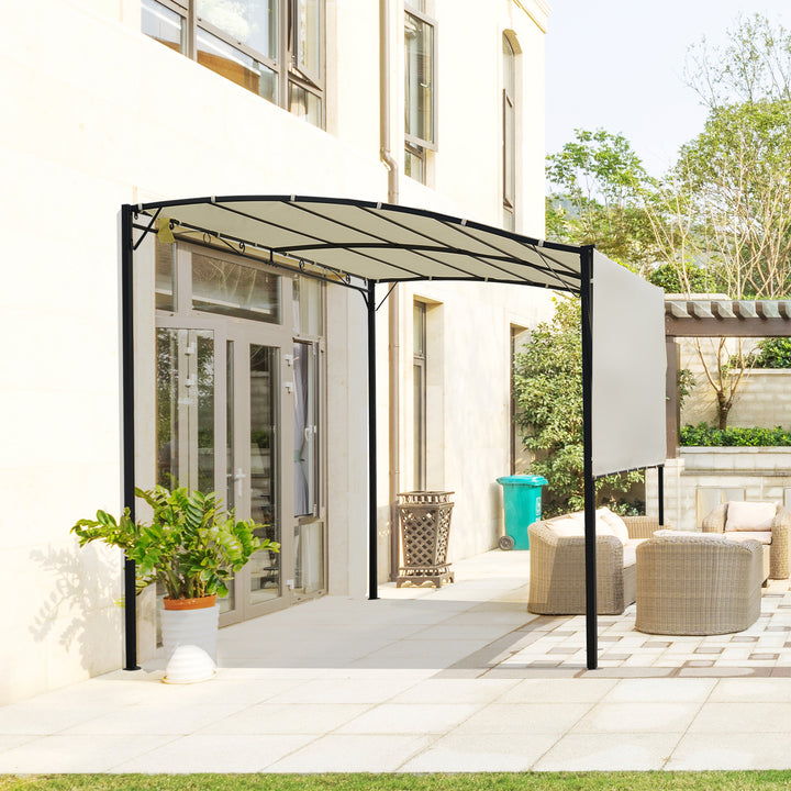 Pavillon med foldbar tagforlænger, vejrbestandig, 3 x 2,5 m, cremehvid