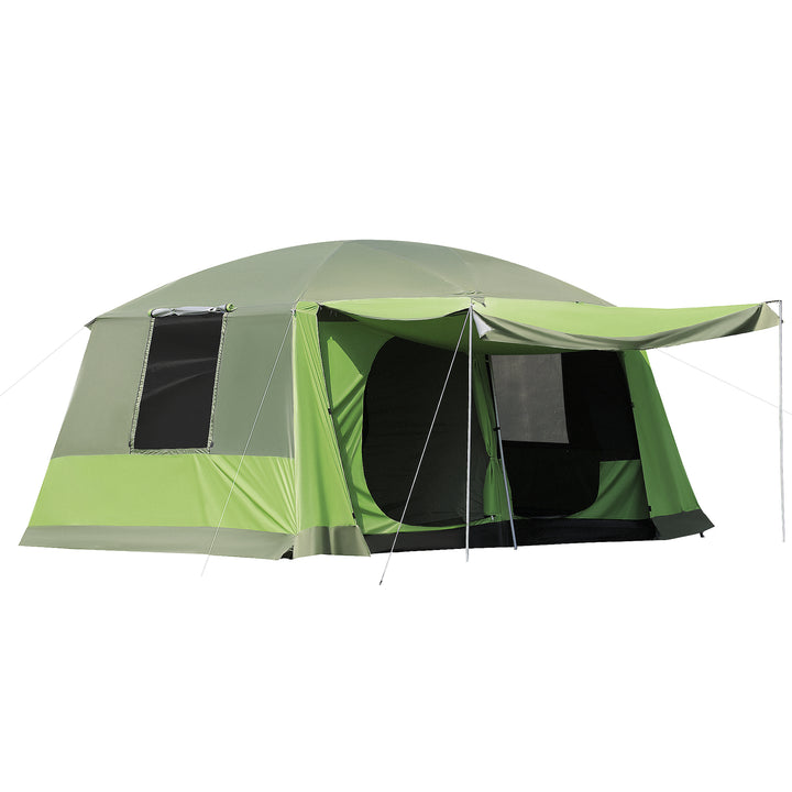 Campingtelt kuppeltelt familietelt 2 sovekabiner 4-8 personer l405 x b305 x h225 cm