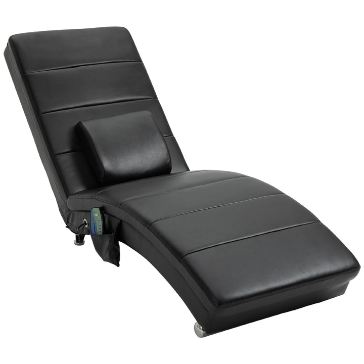 Afslappende lænestol med massagefunktion ergonomisk høj ryglæn med massagefunktion og hynde med zero-g design lænestol kunstlæder metalskum sort 58 x 163 x 87 cm