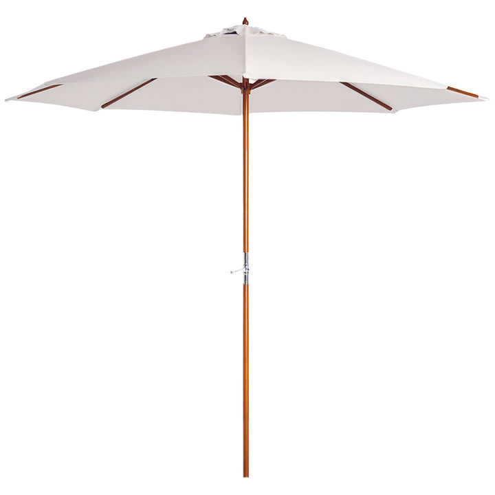 Træparasol, haveparasol, balkonparasol, 2,5 m, cremefarvet