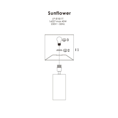 Bordlampe Sunflower 1xE27 Hvid