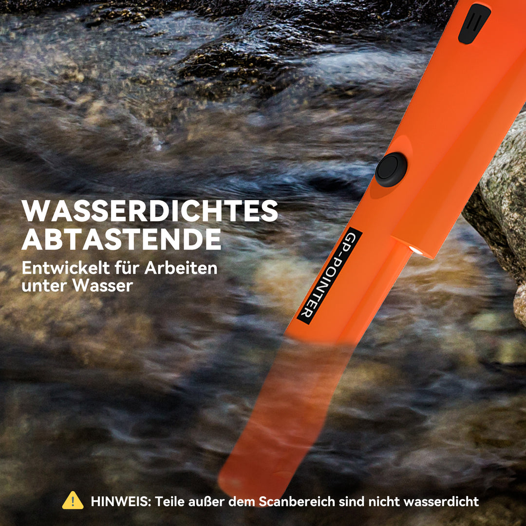 Metaldetektor til voksne, bærbar søger med led-indikator, vandtæt trådløs metaldetektor orange