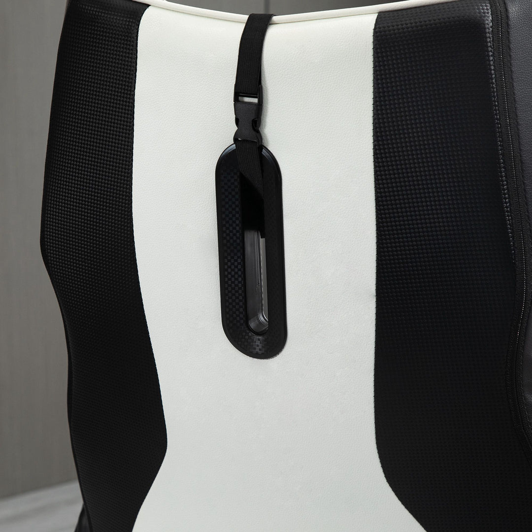 Gaming chair ergonomisk computerstol med gyngefunktion drejestol højdejusterbar stål sort+hvid 67 x 70 x 106-112 cm