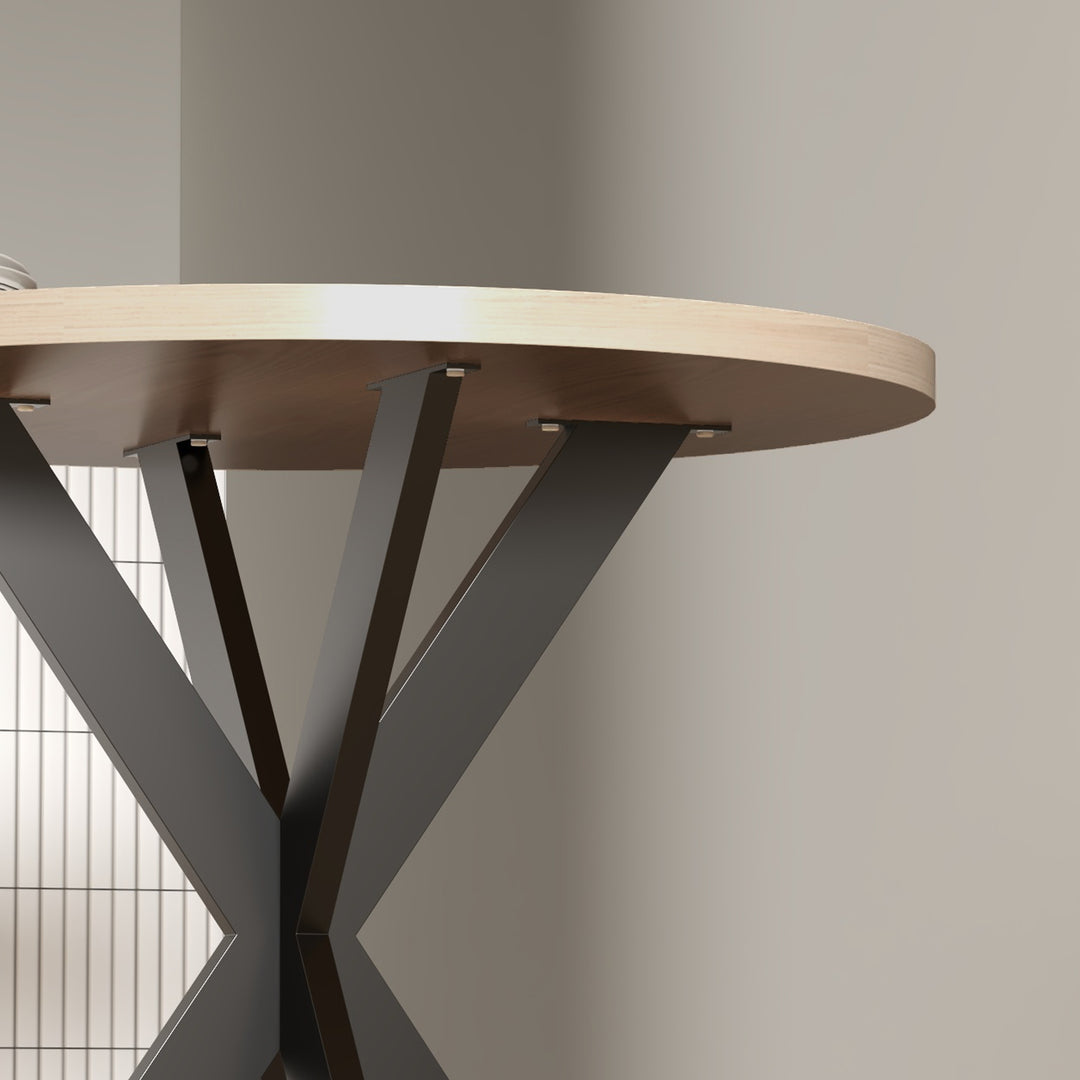 Spisebord 75 x 75 cm rundt køkkenbord til 2-4 personer moderne spisebord med edderkoppefod brun
