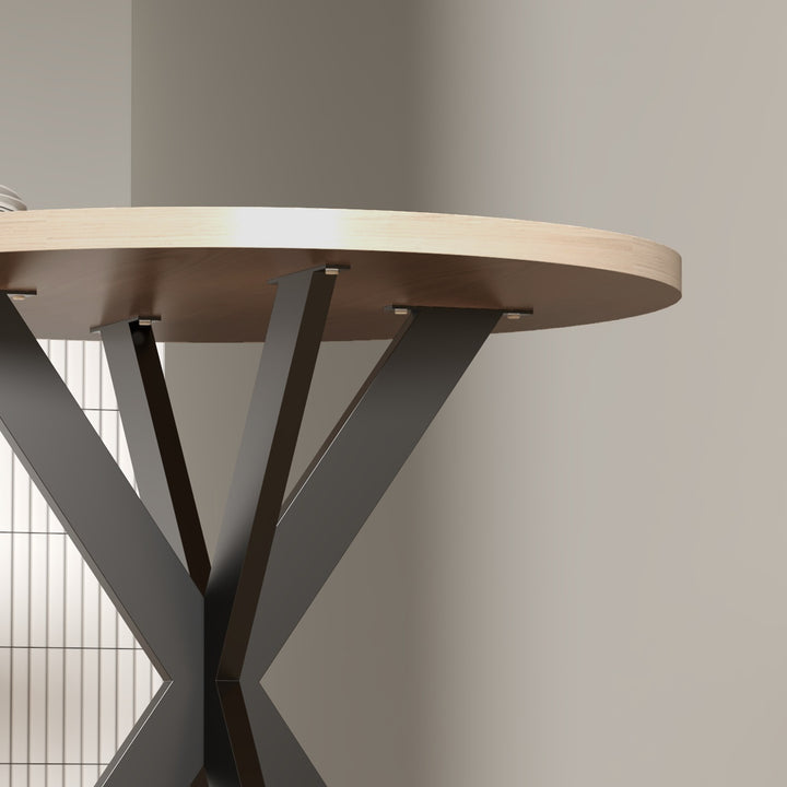 Spisebord 75 x 75 cm rundt køkkenbord til 2-4 personer moderne spisebord med edderkoppefod brun