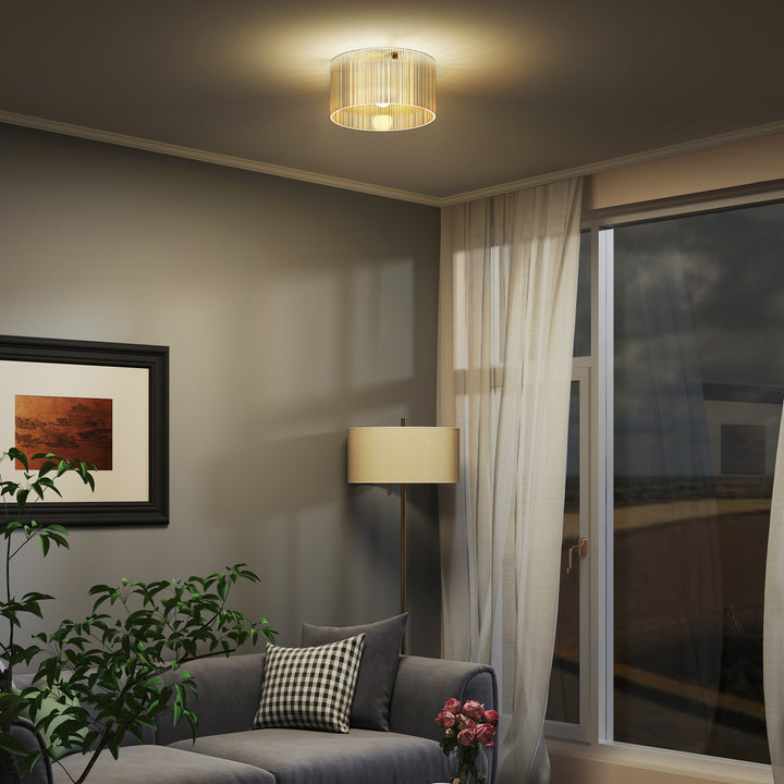 Loftslampe med akrylskærm, kompatibel med metal, halogen og led