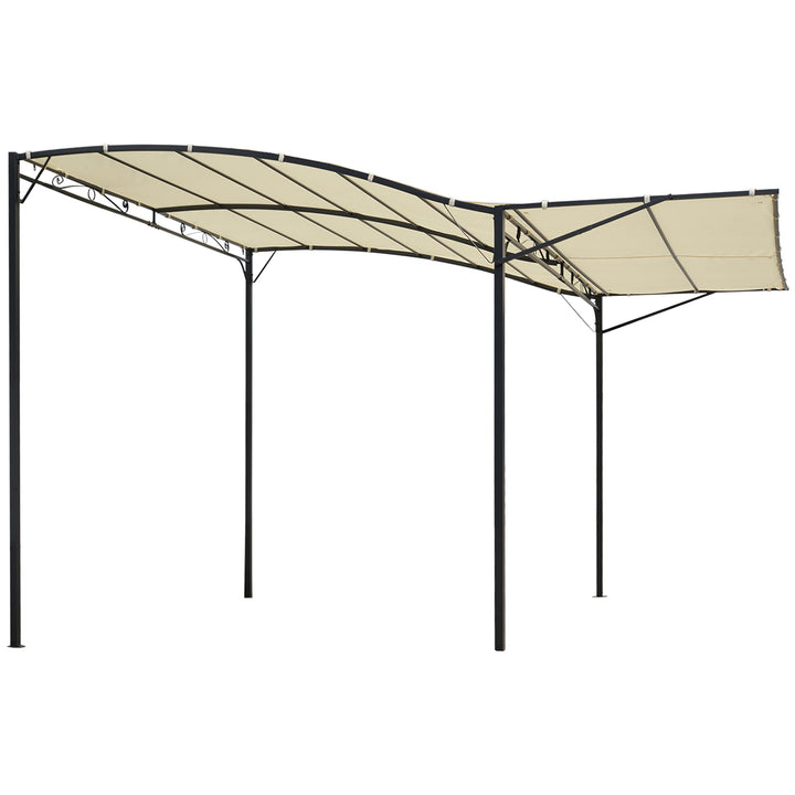 Pavillon med foldbar tagforlænger, vejrbestandig, 3 x 2,5 m, cremehvid