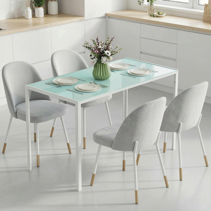 Spisebord, køkkenbord, stort bord, moderne design, 120 cm x 60 cm x 75 cm, hvid