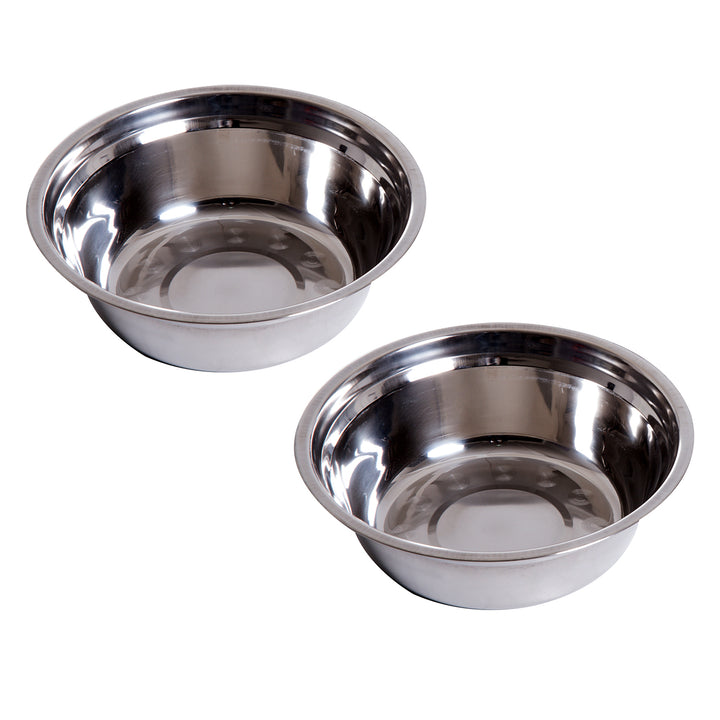 Foderstation til hunde, skridsikker, 58,4 x 30,5 x 25,4 cm, hvid, 2 l pr. skål