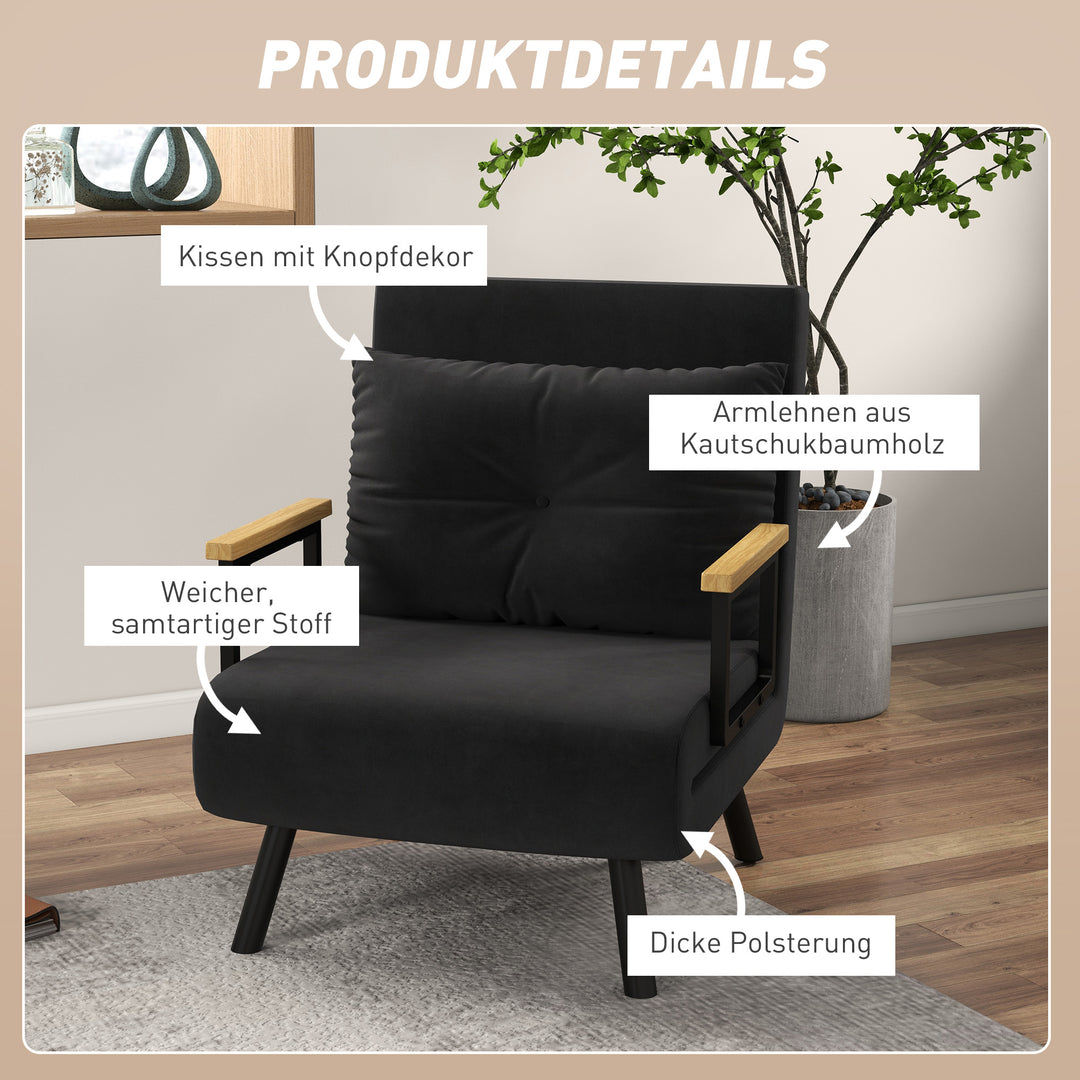 Lænestol i skandinavisk design, loungestol, læsestol. Inkluderer hynde med knaplukning, sort.