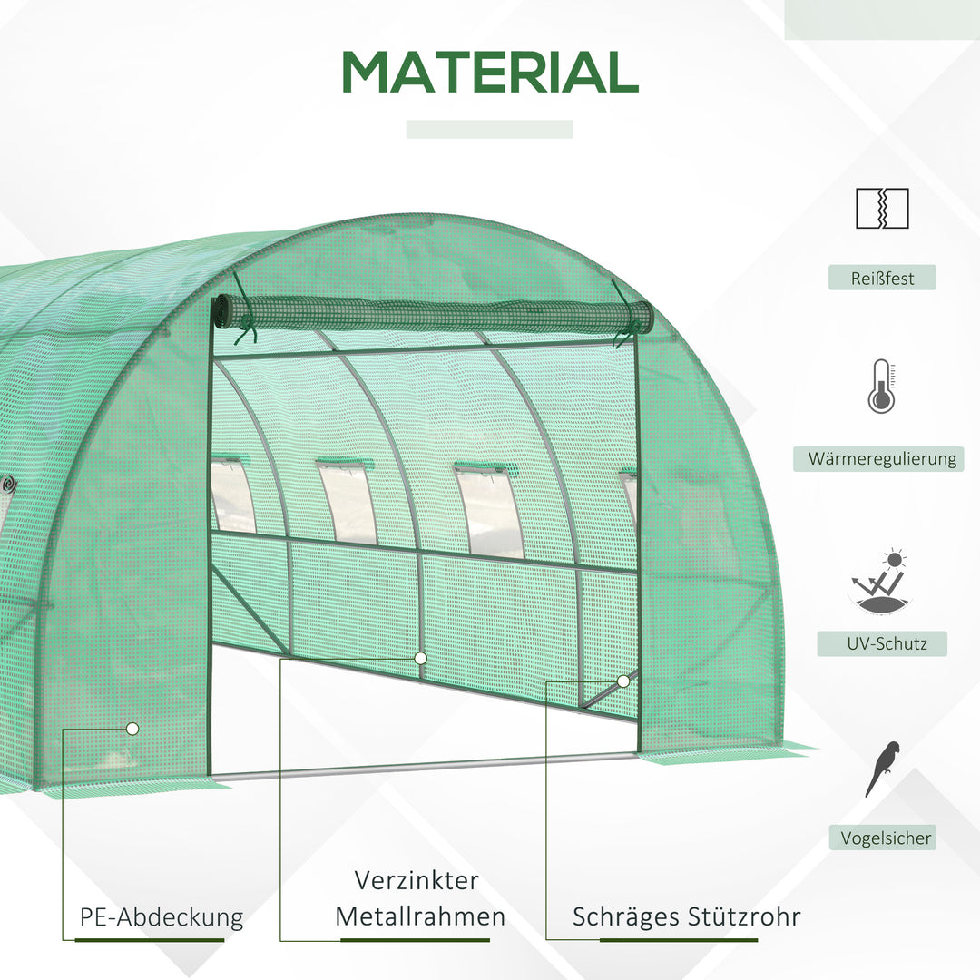 Foliedrivhus, walk-in drivhus, polytunnel, drivhus, plast, stål, grøn