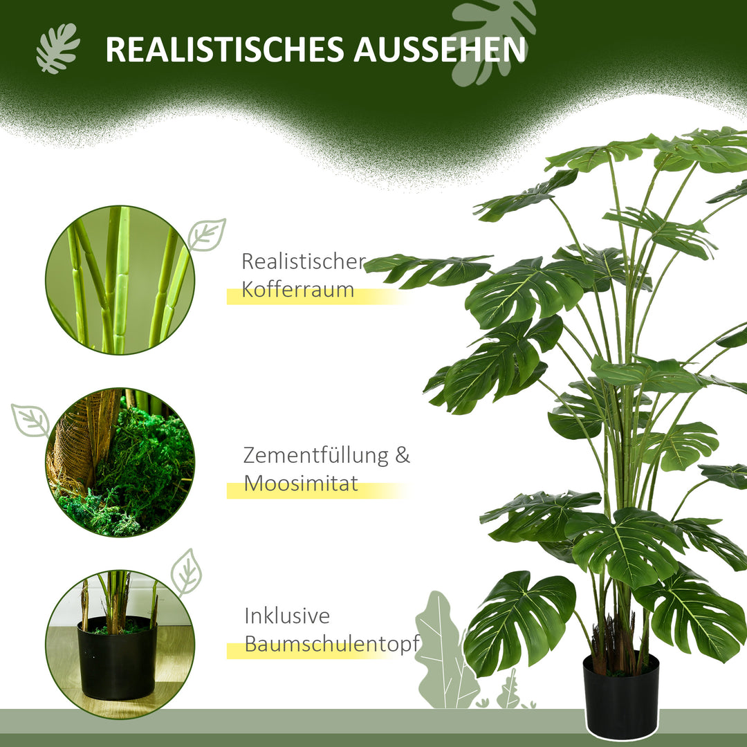 180 Cm kunstig plante med krukke, kunstig mos, indendørs plante til stue, realistisk look, grøn