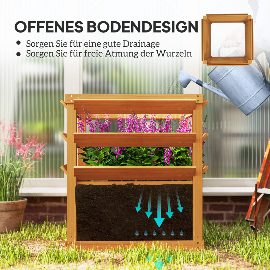 Højbed med espalier, espalier blomsterkasse træ 65 x 65 x 60 cm karamelbrun