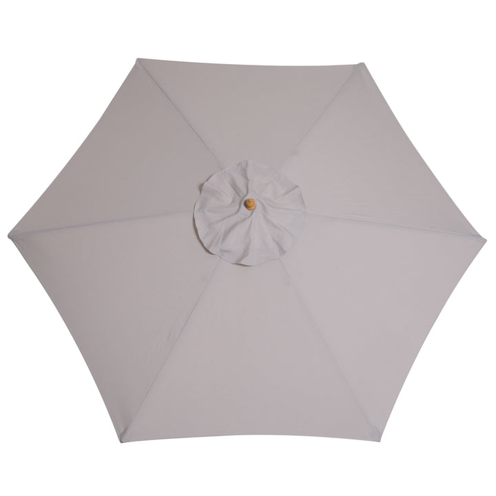 Parasol Ø 250 cm, parasol med rebtrækmekanisme, balkonparasol, strandparasol af bambus, vindtæt, markedsparasol, solskærm til balkon, terrasse, have, grå