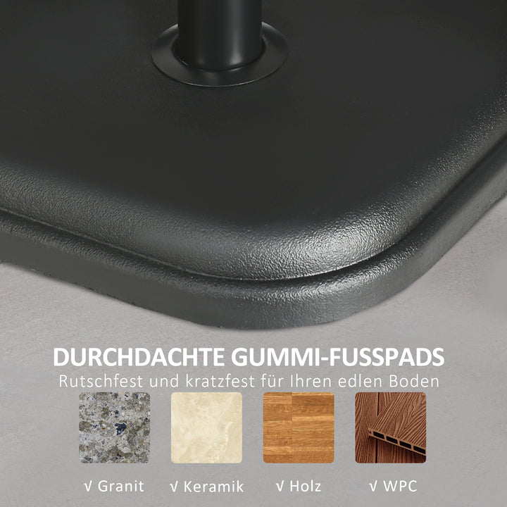 Beton parasolfod, 11 kg, firkantet, til parasoller med en rørdiameter på 32-38 mm, sort