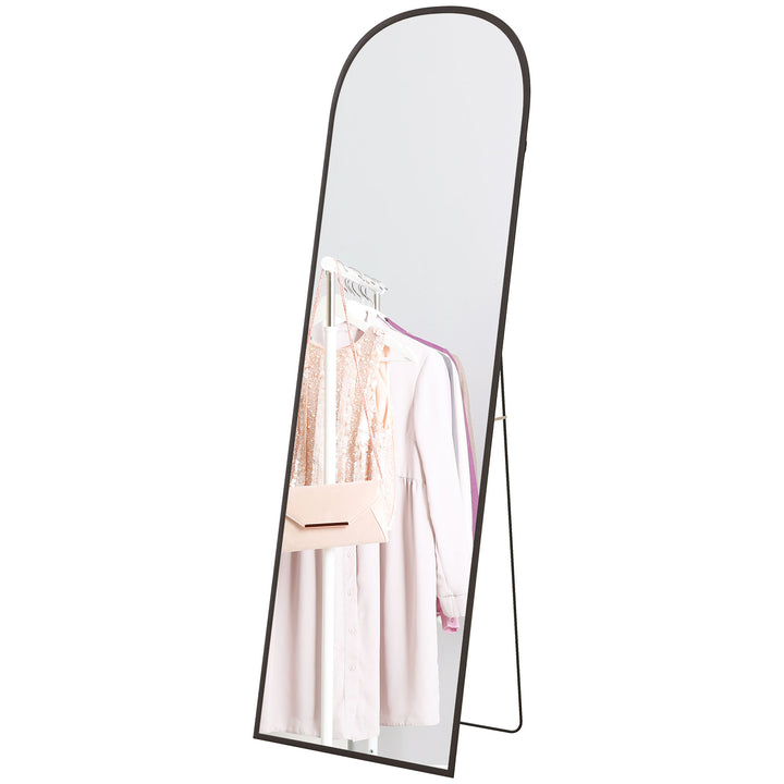 Stående spejl fuld figurspejl stort spejl, moderne design, 50 cm x 1,5 cm x 161,5 cm, sort