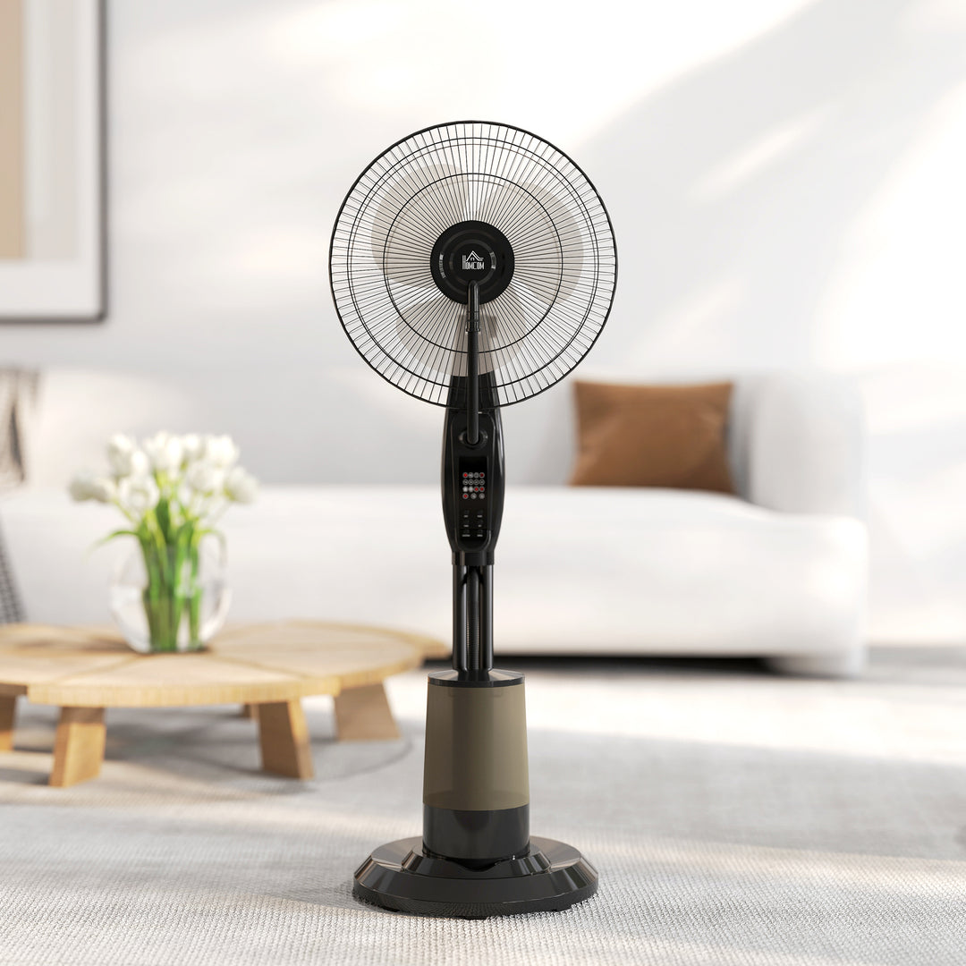 Ventilator, tågeventilator, 3 hastigheder, timer, luftfugter, sort