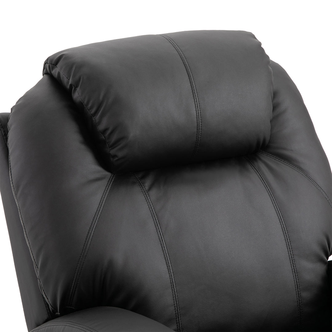 Massagestol elektrisk afslappende stool tv stool massagefunktion lænefunktion tv stool med 2 sidelommer og kopholder kunstlæder sort 82 x 97 x 110 cm