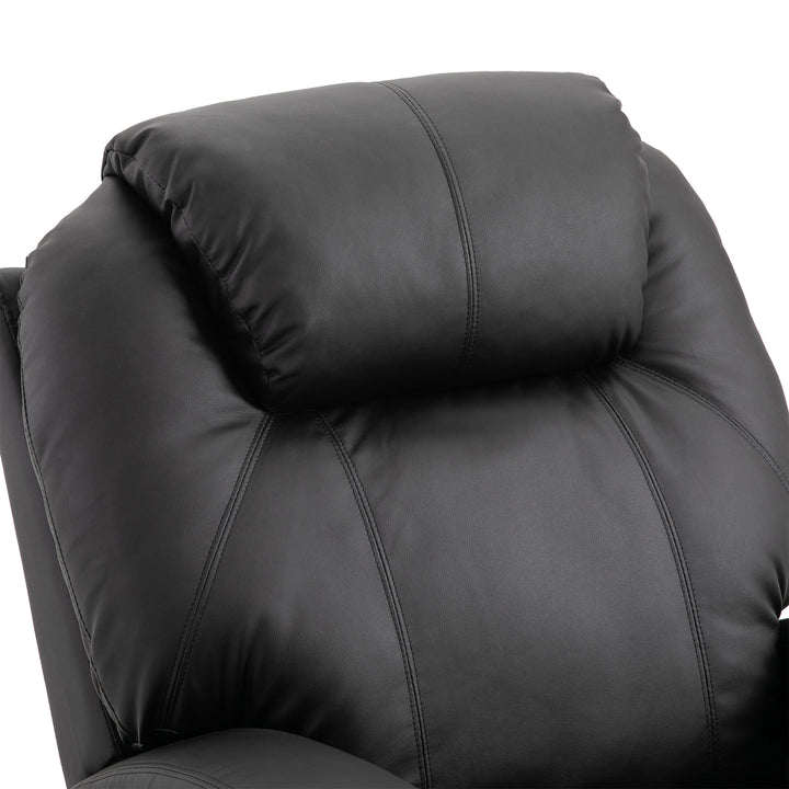 Massagestol elektrisk afslappende stool tv stool massagefunktion lænefunktion tv stool med 2 sidelommer og kopholder kunstlæder sort 82 x 97 x 110 cm