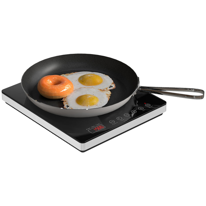 Induktionskogeplade med 10 temperaturniveauer, touchpanel, sort