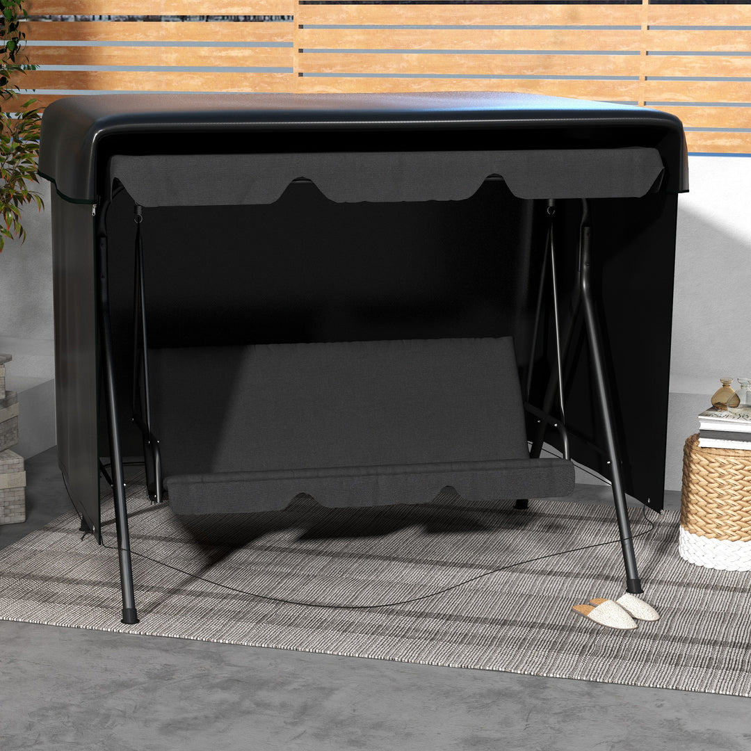 Havemøbelovertræk, beskyttelsesovertræk til havemøbler, 215 cm x 155 cm x 150 cm, sort
