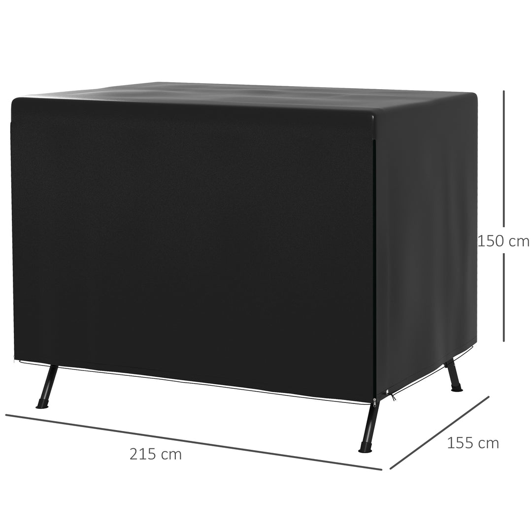 Havemøbelovertræk, beskyttelsesovertræk til havemøbler, 215 cm x 155 cm x 150 cm, sort