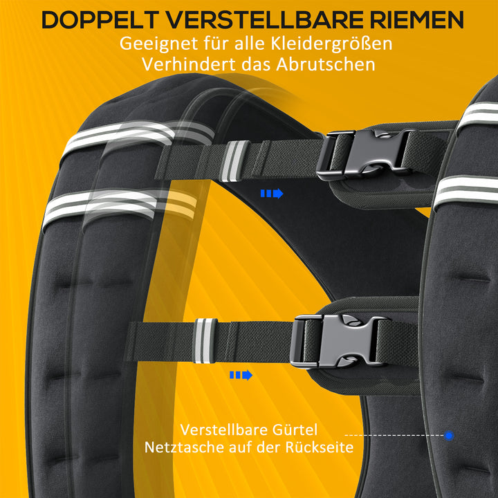 Vægtvest 5 kg / 8 kg / 10 kg justerbar træningsvest med aftagelige vægte løbevest kvinder mænd til muskelopbygning styrketræning, løb, fitness, crosstræning