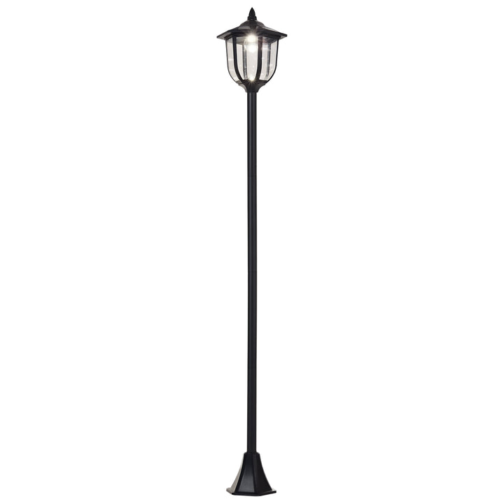 Solar led havelanterne, plastiklanterne, udendørslampe til indendørs og udendørs brug, 177 cm høj, havelampe, 30/60 lumen, til havealtandekoration, sort