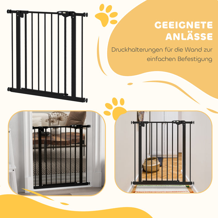 Hundegitter, kæledyrsgitter, metal, plast, 74-80 cm, sort